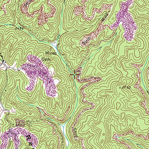Topographic Map of Muddy Hollow, VA