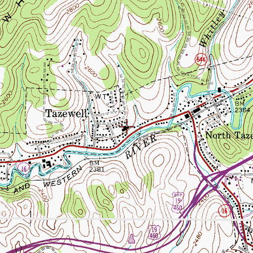 Topographic Map of North Tazewell Elementary School, VA