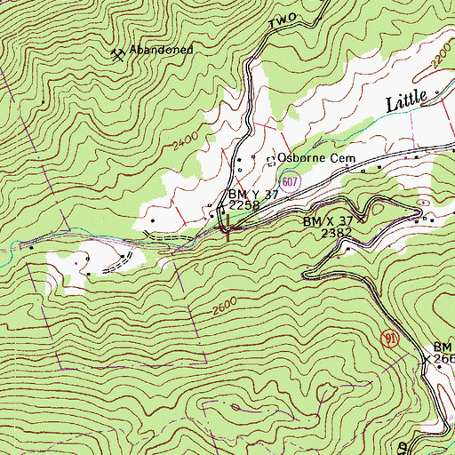 Topographic Map of Osborns Store, VA