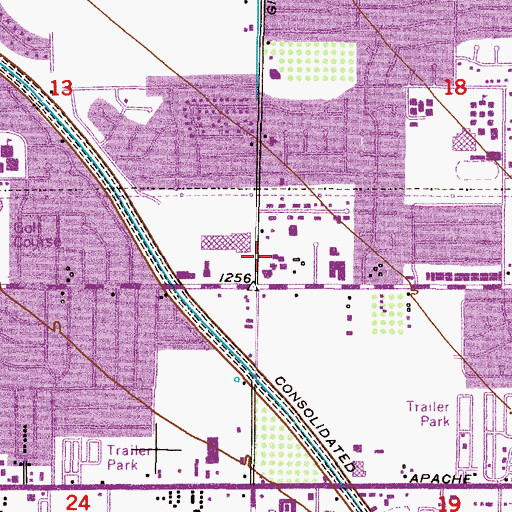 Topographic Map of Riviera Plaza Shopping Center, AZ