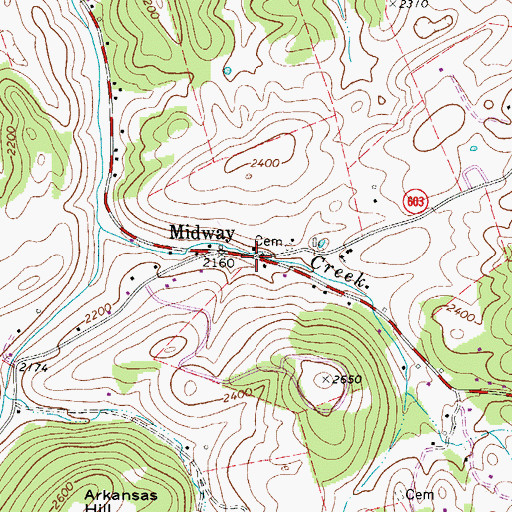 Topographic Map of Paintlick, VA