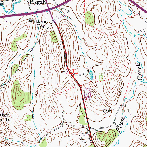 Topographic Map of Pisgah School (historical), VA