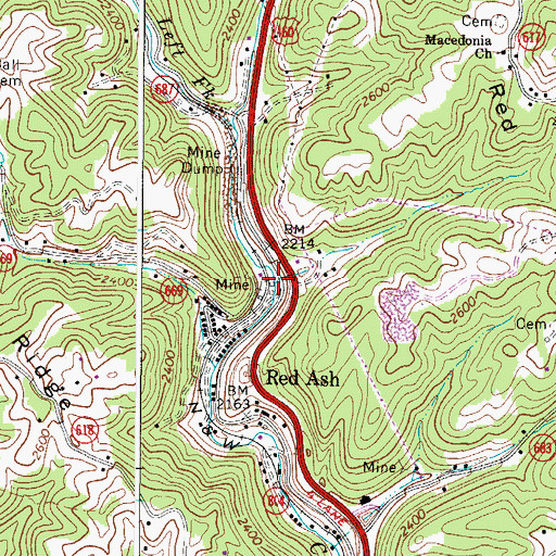 Topographic Map of Premier, VA
