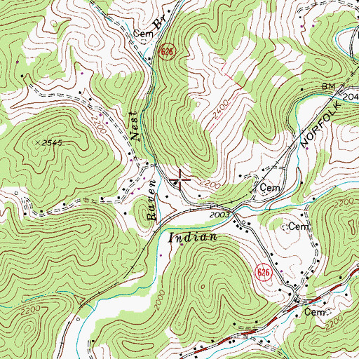 Topographic Map of Raven Nest School (historical), VA