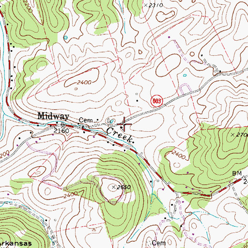 Topographic Map of Paint Lick School (historical), VA