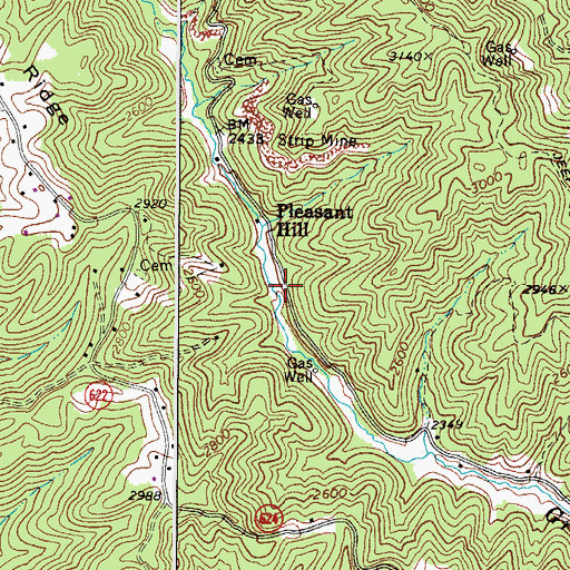 Topographic Map of Reedy School (historical), VA