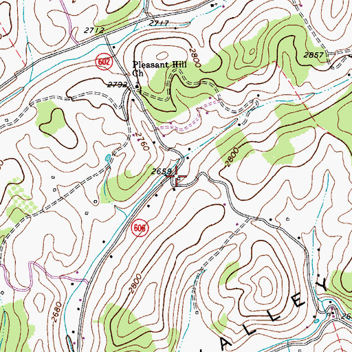 Topographic Map of Rhudy School (historical), VA