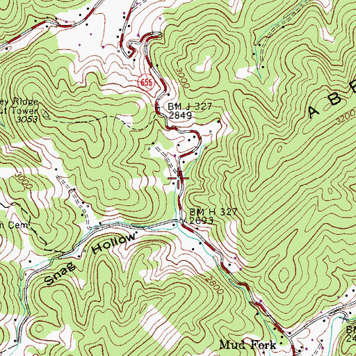 Topographic Map of Ryes Chapel (historical), VA
