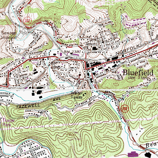 Topographic Map of Saint Marys Episcopal Church, VA