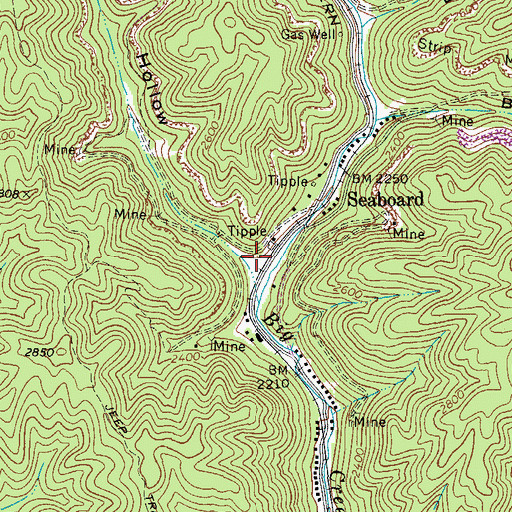 Topographic Map of Seaboard School (historical), VA