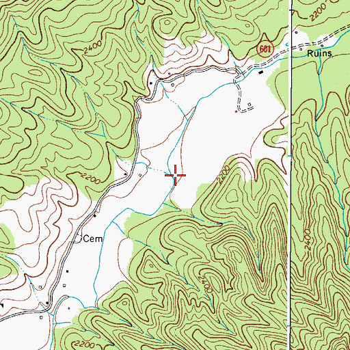 Topographic Map of Shadle Branch, VA