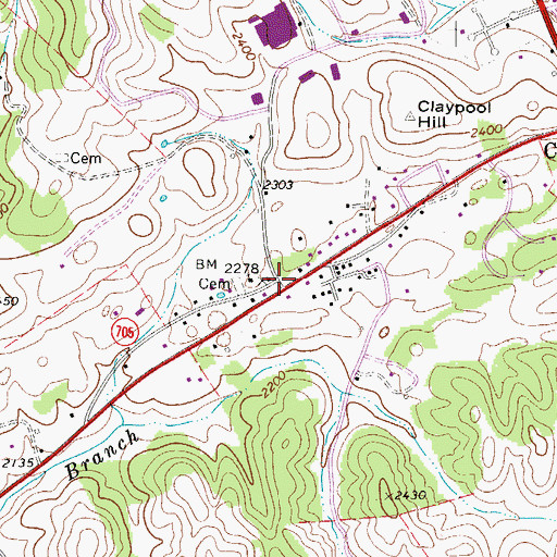 Topographic Map of Steeleburg, VA