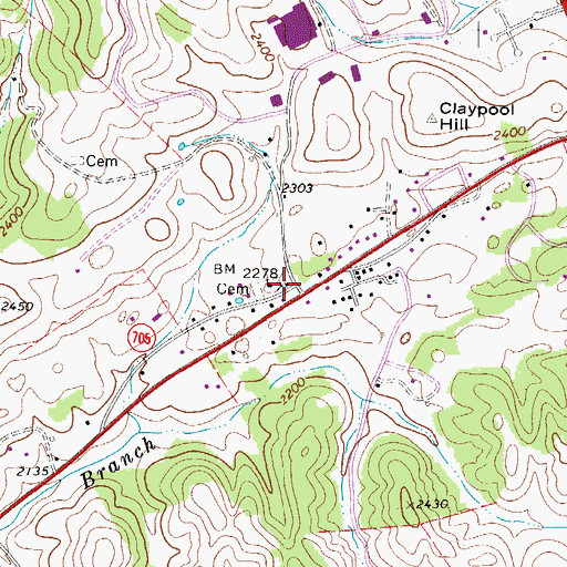 Topographic Map of Steeleburg School (historical), VA