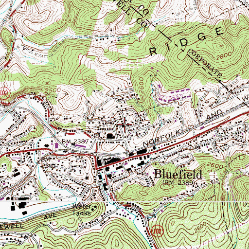Topographic Map of Tabernacle Baptist Church, VA