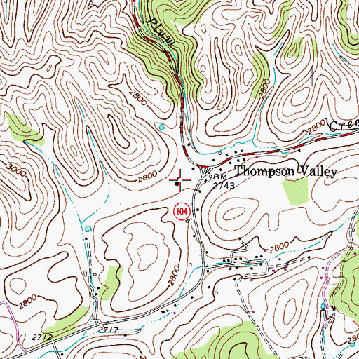 Topographic Map of Thompson Valley Elementary School, VA