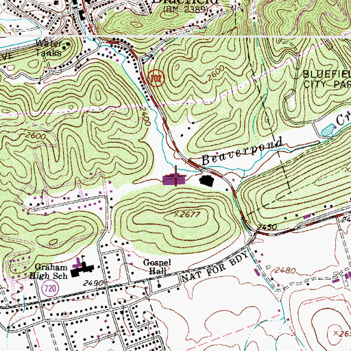 Topographic Map of Twin City Shopping Center, VA