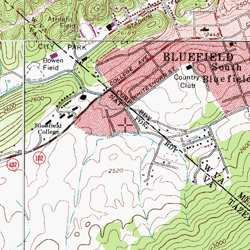 Topographic Map of Westgate Shopping Center, VA
