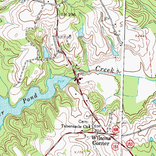 Topographic Map of Beaverpond Mill, VA