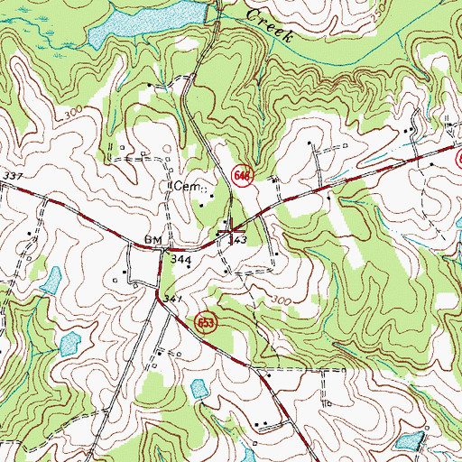 Topographic Map of Brays Store, VA