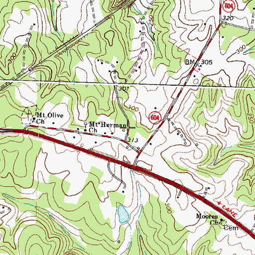 Topographic Map of Chula School (historical), VA