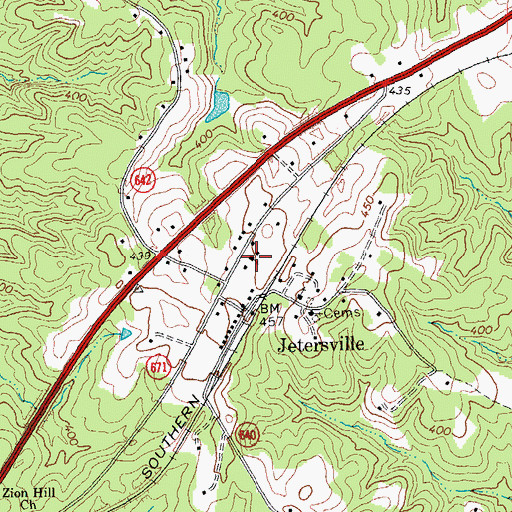Topographic Map of Ebenezer Church, VA
