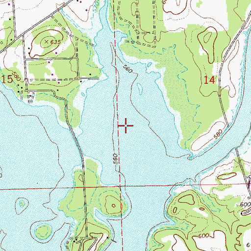 Topographic Map of Tillery Cove, AL