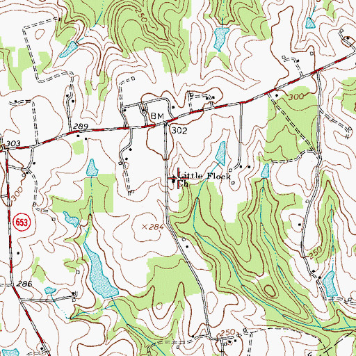 Topographic Map of Little Flock Church, VA