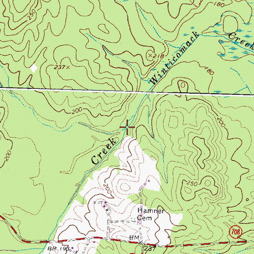 Topographic Map of Long Branch, VA