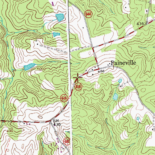 Topographic Map of Paineville School (historical), VA