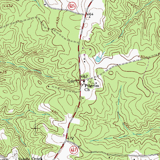 Topographic Map of Pilgrim Cemetery, VA