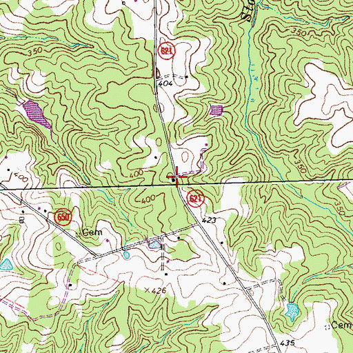 Topographic Map of Rerock Church, VA