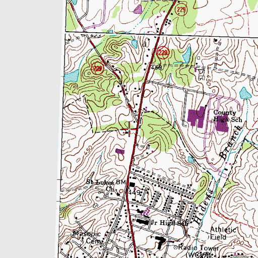 Topographic Map of Church of Christ, VA