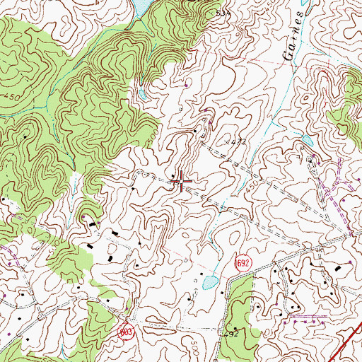 Topographic Map of Clairmont Manor, VA