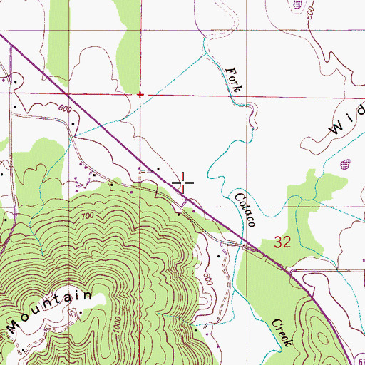 Topographic Map of Peach Grove (historical), AL