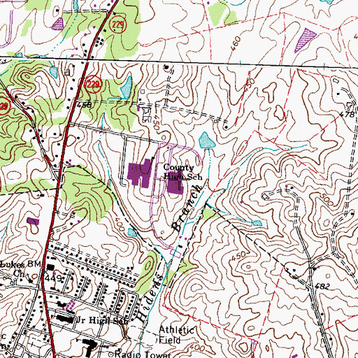 Topographic Map of Culpeper Middle School, VA