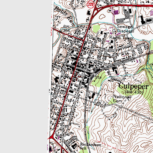 Topographic Map of Culpeper Presbyterian Church, VA