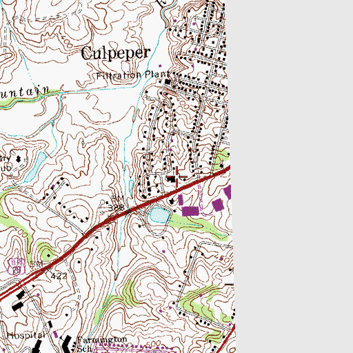 Topographic Map of Culpeper United Methodist Church, VA