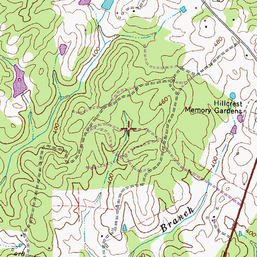 Topographic Map of Deerfield Estates, VA