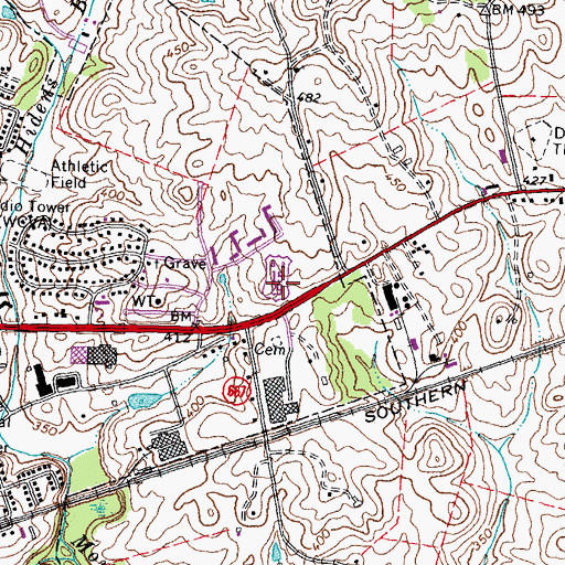 Topographic Map of Dominion Square Shopping Center, VA