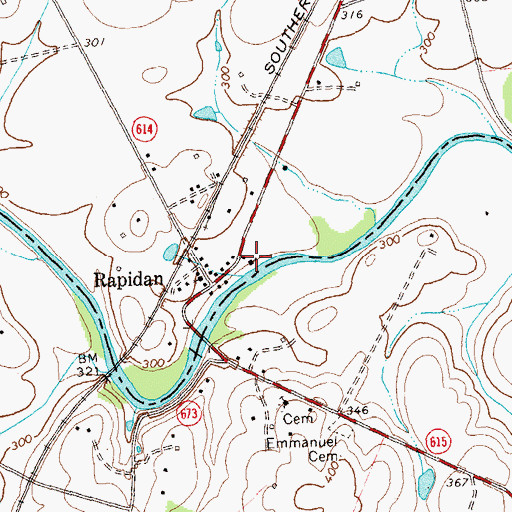 Topographic Map of Emmanuel Church, VA