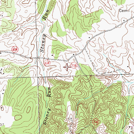 Topographic Map of Fields at Griffinsburg, VA