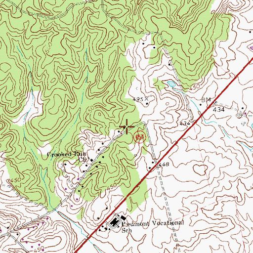 Topographic Map of Forest School (historical), VA