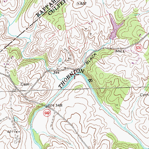 Topographic Map of Hawkins Run, VA
