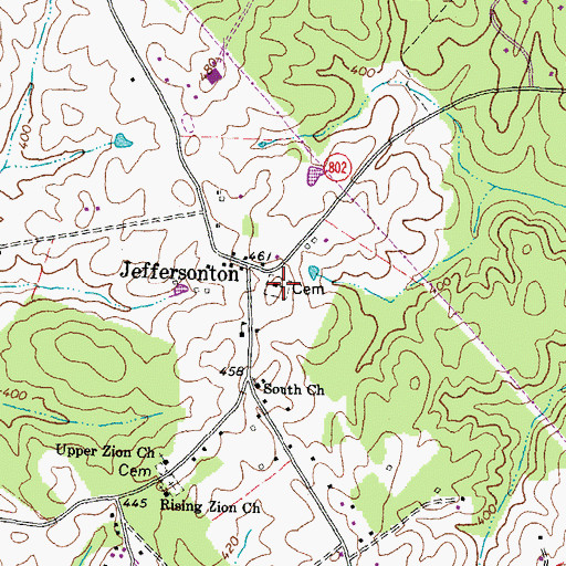 Topographic Map of Jeffersonton Baptist Church, VA