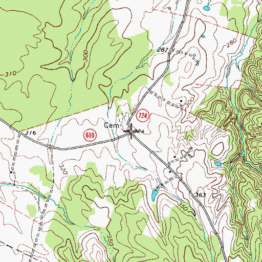Topographic Map of Mandsville Church, VA