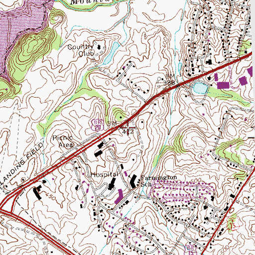 Topographic Map of Meadowbrook Shopping Center, VA
