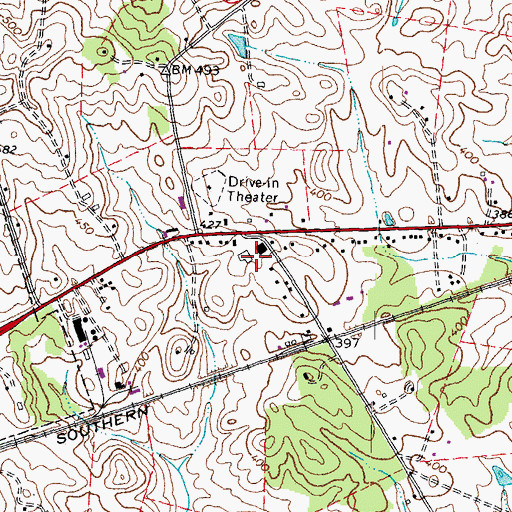 Topographic Map of Montanus Trade Center, VA
