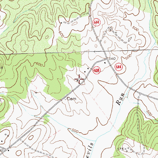 Topographic Map of Oakland School (historical), VA