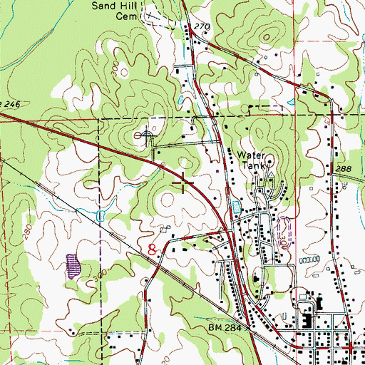 Topographic Map of Gordo Church of God of Prophecy, AL