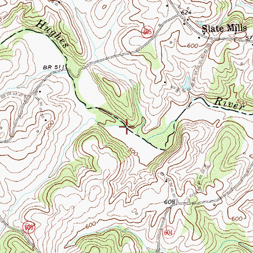Topographic Map of Rocky Run, VA